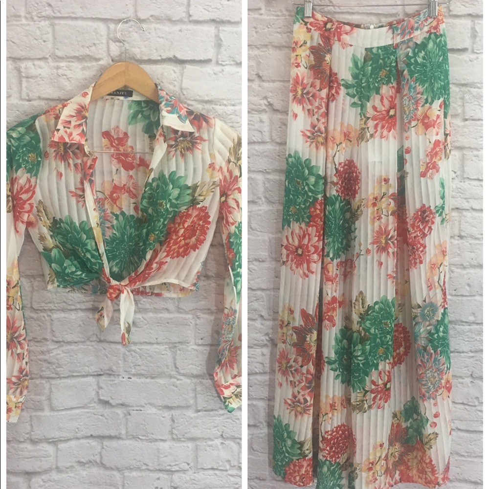 Floral 2 Piece Palazzo Set